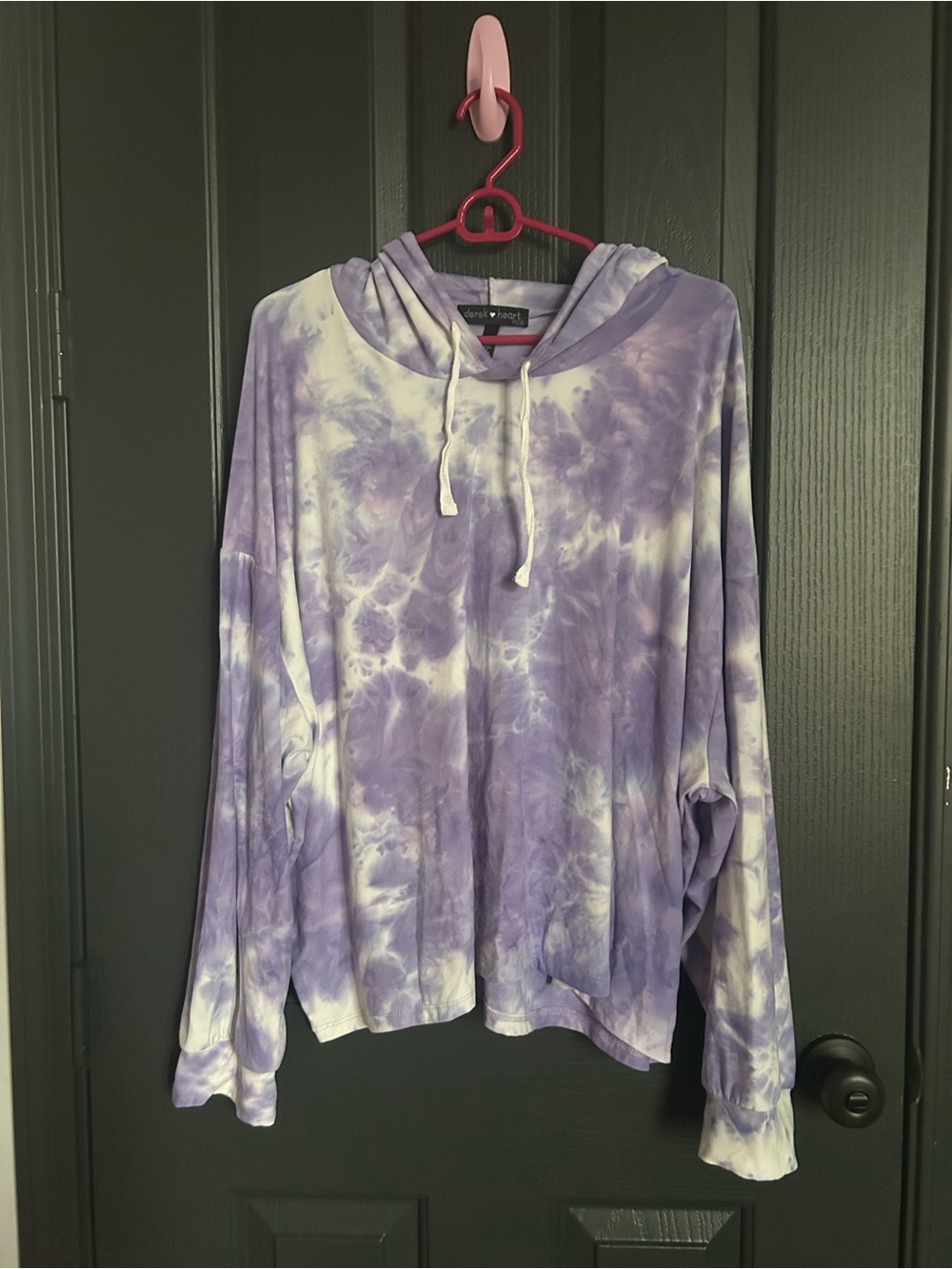 Derek Heart Tie-Dye Lavender & White Hoodie